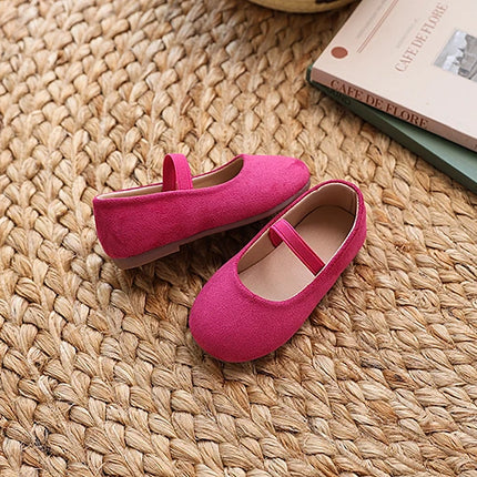 New Girl Dresses Casual Shoes Simple Fashion Children Leather Shoes Solid Color Spring Autumn Kids Princess Ballet Flat Shoes