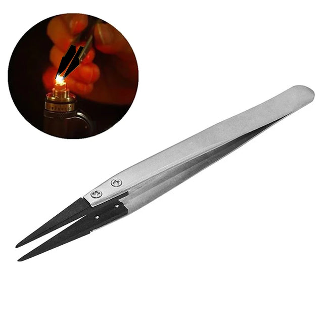 Tweezer For Watch Hands Installation Work Straight Elbow ESD-259 ESD-259A ESD-7A Handle Stainless Antistatic Plastic Tweezers