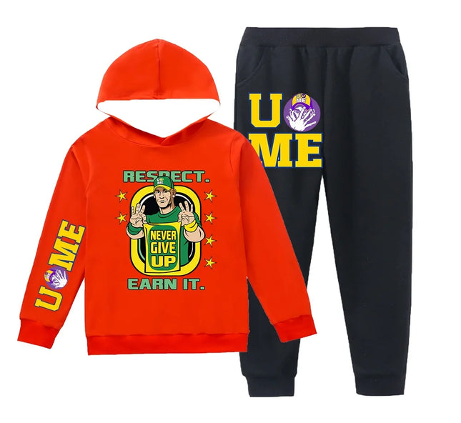 John Cena Double-Sided Printing Hoodie Set Spring Autumn Men Long Sleeve Coats Suit Boys UC ME Sweatshirt