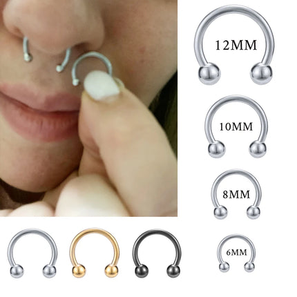 1 PC 316L Stainless Steel Nose Ring 14G 16G Nose Piercings Helix Ear Piercing Women Men Septum Rings Body Piercing  Jewelry