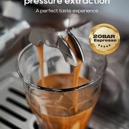 HiBREW 20Bar Semi Automatic Espresso Coffee Machine Temperature Adjustable 58mm Portafilter Cold/Hot Coffee Maker Metal CaseH10A