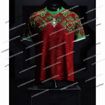 2026 New Moroccan Traditional Football JerseySportyQuick-DryingBreathablePlus SizeCasual StyleSpecial Edition for Football Fans