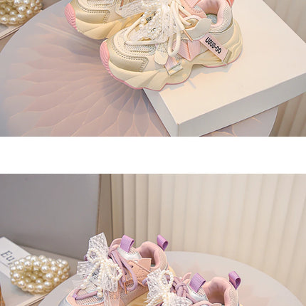 Autumn Sneakers For Kids Korean Style Trend Fashion Girl's Sneakers Soft-soled Breathable Teenager Children Sport Shoes