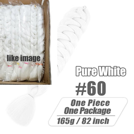 82 Inch Long Kanekalon Jumbo Braiding Hair Synthetic Braids Crochet Hair Extensions 165g Pre Stretched Braid For Black Women