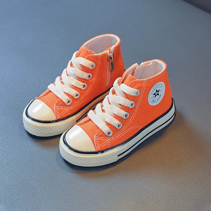 Children's Mid-Top Canvas Shoes Soft Sole Comfortable Casual Children's Shoes Boys and Girls Non-slip Breathable Board Shoes