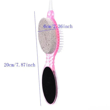 ·4 In 1 Foot Brush File With Pumice Stone Foot Rasp Sandpaper Foot Scrubber Brush For Feet Dead Skin Remover For Foot Care Tool.
