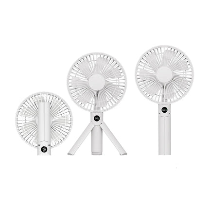 XIAOTREE Portable Handheld Rechargeable Fan LED Digital Display 180°Adjustable Rechargeable Fan 4 Speed Wind Camping Tripod Fan