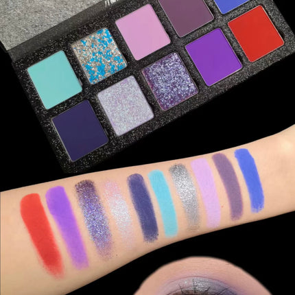 DRAMO 10 Colors Eye Shadow Palette Matte Glitter Eyeshadow Pigments Waterproof Earth Color Shimmer chameleon Cosmetics