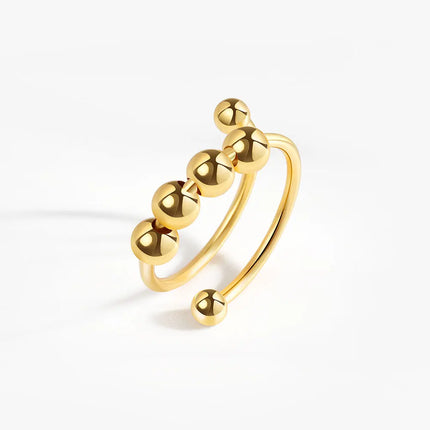 SMJEL Fidget Spinner Ring Anxiety for Women Multiple Crystal Flower Eye Butterfly Animal Ring Rotate Anti Stress Wedding Jewerly