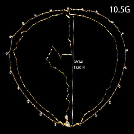 2025 Elegant Crystal Wedding Head Chain for Women Indian Forehead Jewelry Long Tassel Hair Accessories Bridal Boho Headpiece