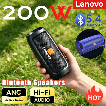 Lenovo TF Card USB Bluetooth 5.3 Wireless Speaker Portable Dual Driver Stereo Sound FM Voice Broadcasting Waterproof for Camping