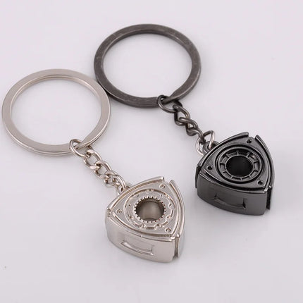 Metal Keychain Key Ring Car Engine Rotary Wankel Engine Rotor Gear Turbo Weighty Key Chain Car Accessories Jewelry Parts