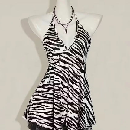 2026 New Women's Sexy Zebra Print Tank Top Slim Fit Casual Street Style Fashion Sleeveless Vest