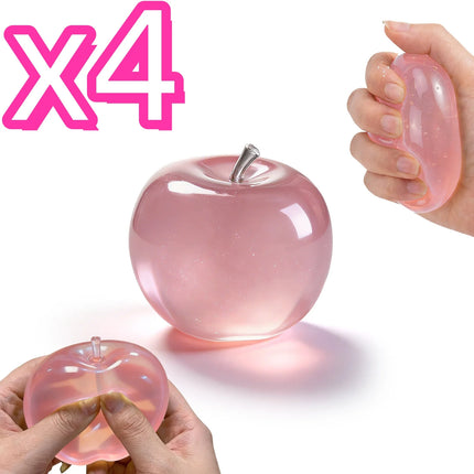 Squishy Pink Apple Stress Ball Soft Fidget Sensory Toy Suitable Autism Relief Simulated Slow Rebound Squeeze Toy Adult Kids Gift