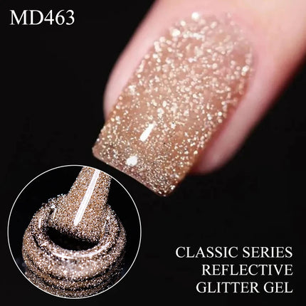 8ml Reflective Glitter Gel Nail Polish Nail Art Shiny Effect Semi Permanent UV  LED Gel Varnish Manicure DIY Nail Supplies