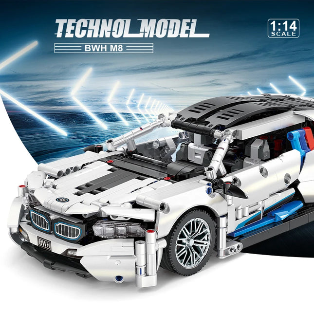 1:14 Scale Racing Car Building Blocks Set 1208PCS Model Car Kit for Boys Adult Collectible Display Birthday Gift