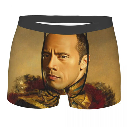 Custom Male Cool The Rock Dwayne Meme Underwear American Actor Johnson Boxer Briefs Stretch Shorts Panties Underpants