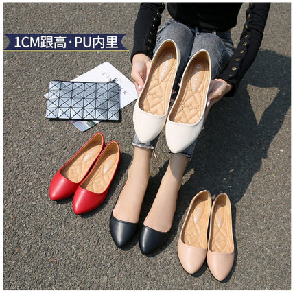 New Flat Heel Pointed Toe Flat Shoes Korean Style Fashionable Shallow Mouth Large-Size Casual Shoes Comfortable And Breathable