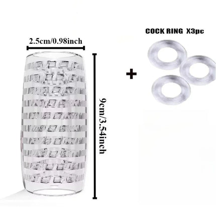 Portable Male Transparent Jelly Masturbator Cup Realistic Sucking Anal Pocket Pussy Vagina G-Spot Penis Exerciser Adult Sex Toy