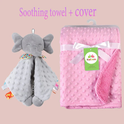 Personalized Soft Plush Baby Blanket with Name Newborn Stroller Sleeping Dolls Custom Towel Cover -appease Soother Gift