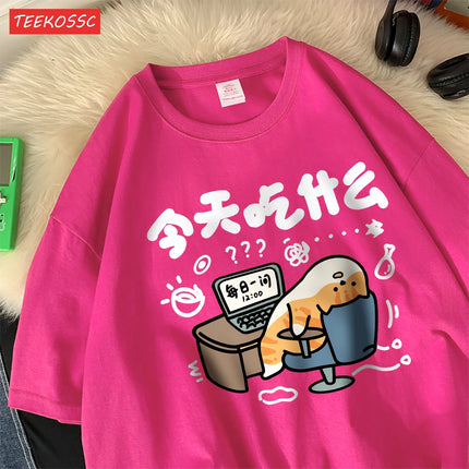 Funny Comic Cat Cotton Women's T-Shirts Cartoons Prints T-Shirts Soft O-Neck Oversize Short Sleeve Tops Summer Women's Clothes