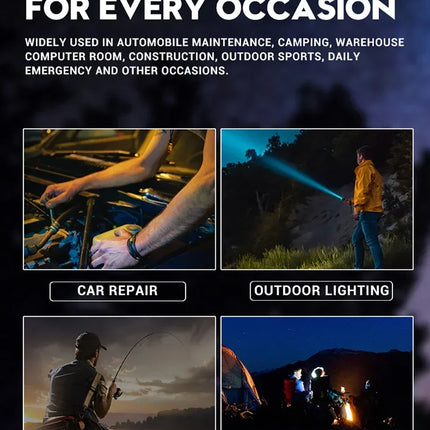 High Power LED Flashlight Type-C Rechargeable Tactical Torch with Built-in Battery Pen Clip Flashlights Outdoor Camping Lantern