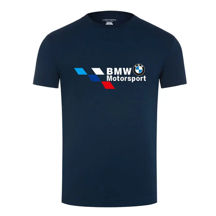 BMW Clothes T-shirt Large Size Polo Crew Neck Short Sleeve Trend Racing Series Men's T-shirt Pure Cotton Streetwear SUMMER
