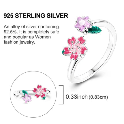 Adjustable Rings 925 Sterling Silver Mermaid Wing Dragon Sunflower Tulip Open Rings For Women Female Original Engagement Jewelry