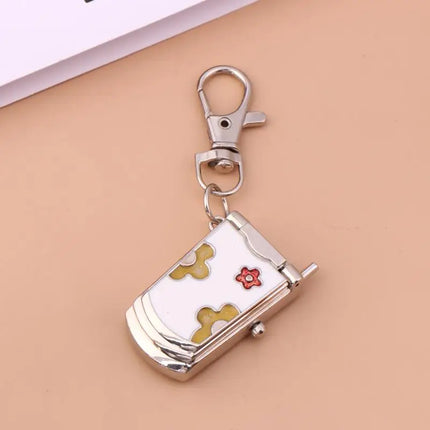 1 Piece Fashion Retro Cute Backpack Pendant Flip Phone Keychain Watch Hanging Watch Creative Gift