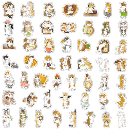 50/100pcs Cute Cartoon Cat Stickers Laptop Pad Phone Fridge Scrapbooking Funny Animal Decal Sticker for Kids Gift Toy