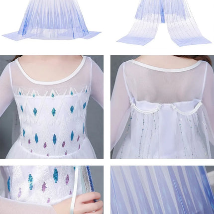Girls Elsa Anna Dress Children Princess Carnival Dress Kids Jasmine Rapunzel Pageant Flower Disguise Cosplay Christmas Costume