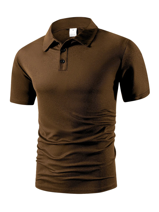 Summer Men's Short Sleeve Polo Shirt Solid Color Button Tshirts Lightweight Lapel Streetwear Men Breathable Basic Polo Shirt