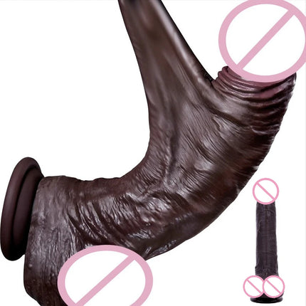 Woman Realistic Soft Double Layer Silicone Skin Sliding Foreskin Testicles Dildo Anal Massager Penis Butt Plug Adult Sex Toys18