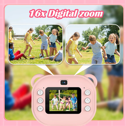 Kids Camera Instant Print Photo, Portable Thermal Printing Camera Toy with HD Digital Video, for 3-12 Years Old Boys Girls