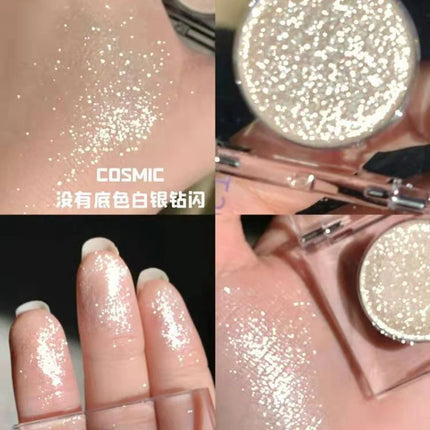 Long-Lasting Glitter Eyeshadow -Radiant High Shine,Face and Eye Highlighter,Sparkling Powder Eye Makeup for Eyelids & Cheekbones