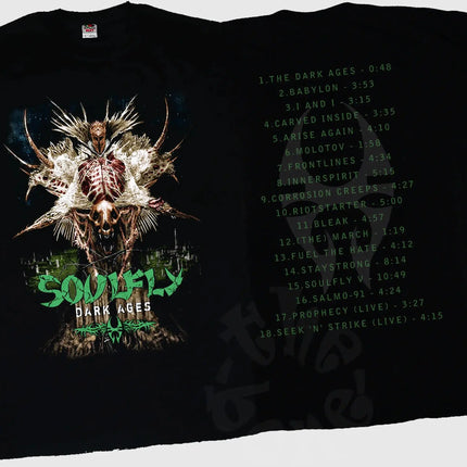 Vintage Rock Short Sleeve Casual Loose T-Shirt Vintage 1998 Soulfly Print Cotton T-shirt Crew Neck Streetwear Unisex