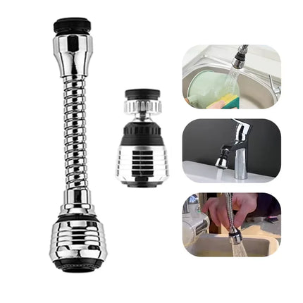 Kitchen Stainless Steel Faucet Sprinkler Water-saving Device Lengthening Rotating Splash Proof Sprinkler Spray Extender Bubbler