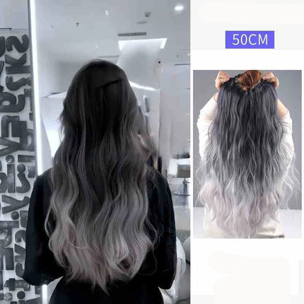 V-shaped one-piece synthetic 4 Clip In Hair Extensions Long Straight Hairstyle Hairpiece Colour 50CM Natural Fake Hair