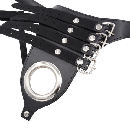 Bdsm Male Chastity Belt Sextoys Chastity Cage Leather Penile Wearing Pants Penis Ring Erotic Urethral Chastity Sex Toys for Men