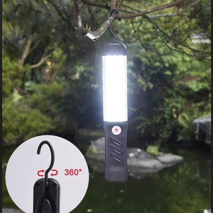Portable Magnetic Auto Repair Work Light USB Rechargeable LED Flashlight With Magnet Hook For Car Repair Fishing Emergencies