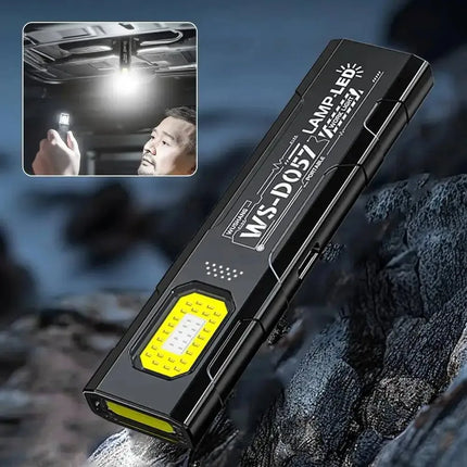 Powerful Mini COB Keychain Flashlight 5 Modes Rechargeable Hanging Work Light Waterproof Keyring Camping Walking Pocket Lamp