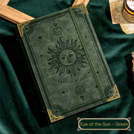 Notebook Vintage Leather Tree of Life Notebook, Thick Spell Book Planner for Student, Magic Study Notebook with Refillable Paper