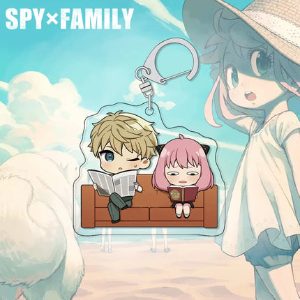 SPY×FAMILY Anya Keychain Acrylic Charm Cute Anime Figure Pendant for Backpack Bag Accessories Spy x Family Merchandise Gift for