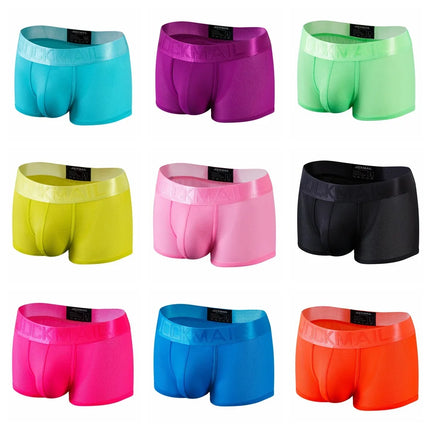 JOCKMAIL Sexy Underwear Mens Flat Corner Pants Ice Silk Breathable Youth Quadrangle Pants Guard Pants Mesh Quick Drying