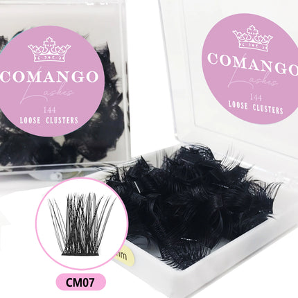 CoMango 144pcs Lash Clusters C/D Curl 10/12/14/16/18MM DIY Eyelash Extensions Individual Lashes Cluster DIY at Home