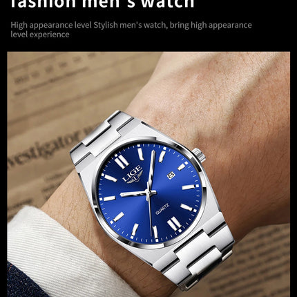 LIGE 2025 New Luxury Fashion Men's Watch Waterproof Luminous Date Quartz Watch Business Wristwatches Montre Pour Hommes Reloj