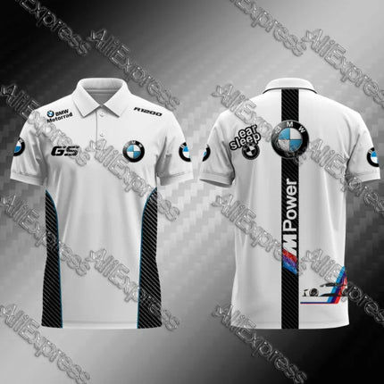 BMW Motorsport Motorcycle Ride T-shirt Racing Team Summer Quick Drying Breathable Polo Shirt Lapel Buttons for Auto Motorrad