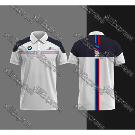 BMW Motorsport Motorcycle Ride T-shirt Racing Team Summer Quick Drying Breathable Polo Shirt Lapel Buttons for Auto Motorrad