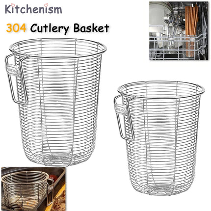 304 Kitchen Chopstick Holder Organizer Hanging Wall Stainless Steel Tableware Drainer  Fork Spoon Chopsticks Dishwasher Basket