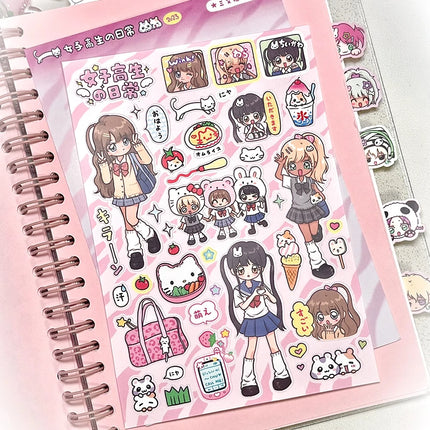 Shibuya Hottie Vintage Sticker - Kawaii Showa Anime Girl Decal for Aesthetic Journaling Scrapbooking Laptop & Phone Case DIY
